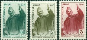 Morocco Northern Zone Scott #9-11 MNH Sultan Mohammed V CV$6+