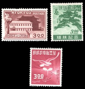 MOMEN: RYUKYU ISLANDS #14-15,18 MINT OG NH VF+ LOT #77110*