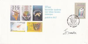 Belgium 1989 Antwerp Art Academy 325th anniv Unadressed and Signed FDC VGC  