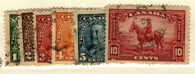 Canada #217-221, 223 used