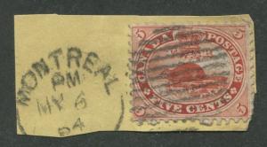 CANADA #15 USED DATED ON PIECE (.01)