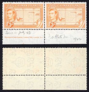 Cayman Is SG121 3d Orange Fine U/M Imprint Pair