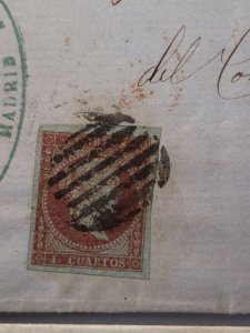 B/1.. 2 Spanish cover 1855 &1857 #Madrid #MI32a #MI40a