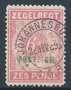 Transvaal #164 Used 6p Numeral Ovptd. Postzegel