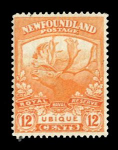 Newfoundland #123 Cat$75, 1919 12c orange, hinged