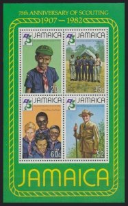 Jamaica SC#531a 75th Year Boy Scouts Souvenir Sheet (1982) MNH