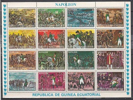 Eq. Guinea, Mi cat. 7782-7797. Napoleon Bonaparte sheet of 16. ^