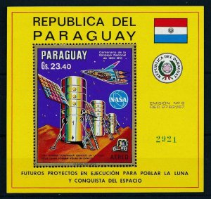 [105583] Paraguay 1970 Space travel weltraum NASA satellite Souvenir Sheet MNH