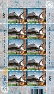 Latvia Lettland Lettonie 2024 Open air ethnography museum sheetlet MNH
