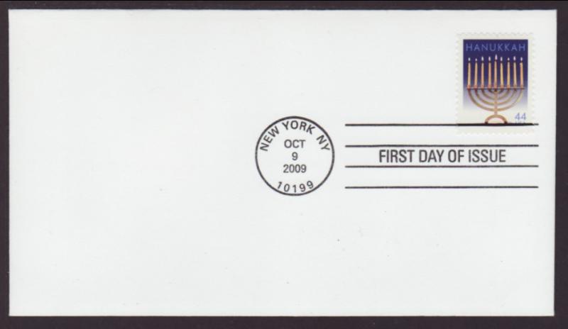 US 4433 Hanukkah 2009 Uncachted U/A FDC