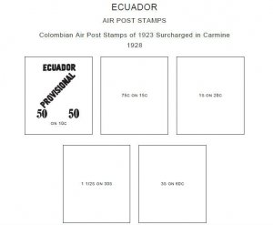  PRINTED ECUADOR AIRMAIL 1928-1983 STAMP ALBUM PAGES (102 pages)