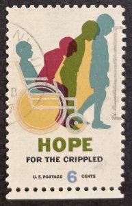 US #1385 Used F/VF 6c HOPE For the Crippled 1969 [G3.7.4]