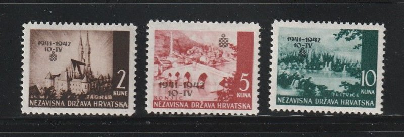 Croatia 49-51 Set MH Overprints