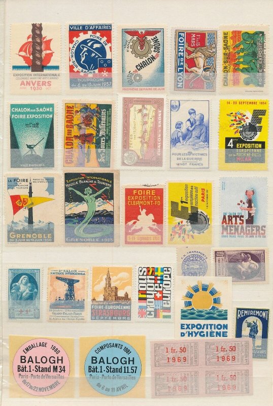 France Paris Textile Foire Lyon Swiss Old Poster Labels(Appx 100+)W2245