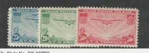 United States, Postage Stamp, #C20-C22 Mint Hinged, 1935-37 Airplane