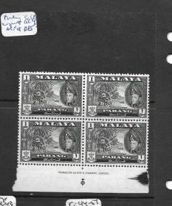 MALAYA PAHANG (PP0109B) SULTAN 1C SG 65 IMPRINT BL OF 4  MNH