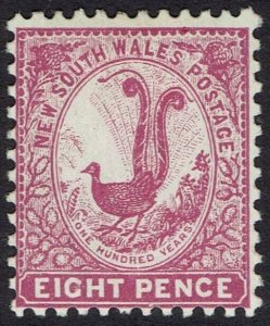 NEW SOUTH WALES 1905 LYREBIRD 8D WMK CROWN/A