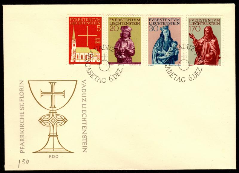 Liechtenstein - Scott #416-9 on First Day Cover (Religious Art)