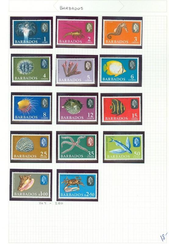 BARBADOS : Beautiful collection. All Very Fine, MNH. Birds. Scott Catalog $150.