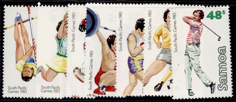 SAMOA QEII SG639-645, 1983 south pacific games set, NH MINT. 