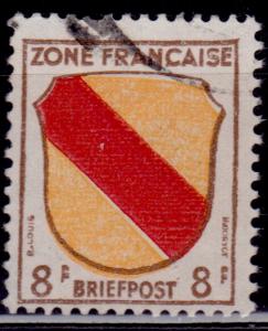 Germany, 1945-46, Under French Occupation, Baden, 8pf, sc#4N4, used