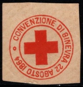 Vintage Italy Poster Stamp Red Cross Geneva Convention August 22, 1864