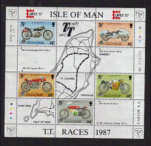 Isle of Man Scott # 339a Motorcycle Races S/S  MNH