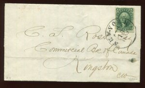 34 Washington Used Stamp on Cover NY to Kingston Canada with PF Cert (39 PF A1)