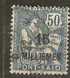 France Off Egypt Pt. Said 64 Y&T 76 Used F/VF 1921 SCV $6.75