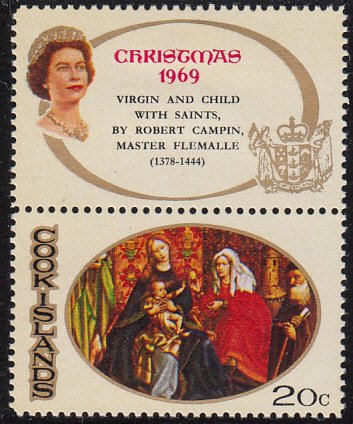 Cook Islands 1969 MH Sc #271 20c Madonna and Child Flemalle Christmas with tab