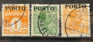 Denmark #J1-J3 Used- SCV=$22.50*