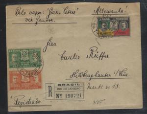 BRAZIL  (PP2701B) 1931 COMMEM 100R+50R+200R+100R+700R+350R REG RIO TO GERMANY