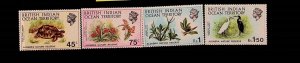 BRITISH INDIAN OCEAN TERRITORY Sc 39-42 NH ISSUE OF 1971 - SEA LIFE-BIRDS-(AA23)