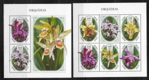 Guinea Bissau SW 9772-78 Orchids m/s and s.s. MNH (lib)