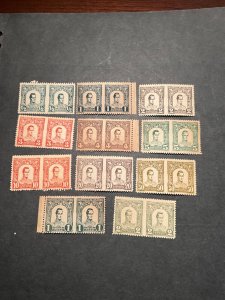 Stamps Columbia Antioquia 117-27 never hinged imperf pairs