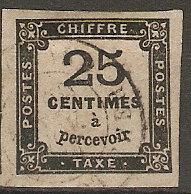 France J6 Mi YT TT5 Used w/ 4 Large Margins Lt. Cds 1871 SCV$50