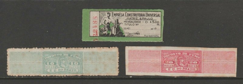 Brazil Cinderella mix Revenue fiscal collection stamp ml68 as seen  scarce