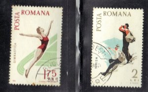 ROMANIA SCOTT# 1791-92 CTO, 1.75+2L,  1965