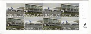 Faroe Islands 2015 MNH Sc #637a Booklet pane of 8 Vagar Airport