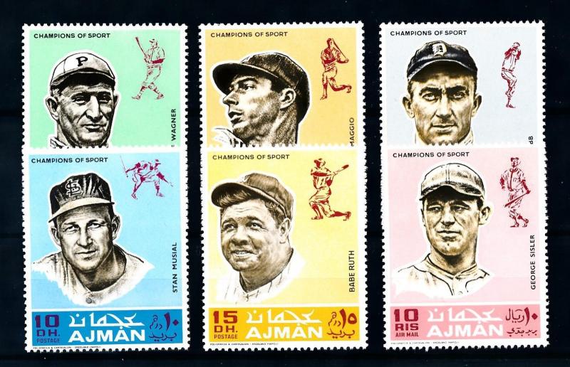 [93905] Ajman 1969 Sport Baseball Joe Dimaggio Babe Ruth  MNH