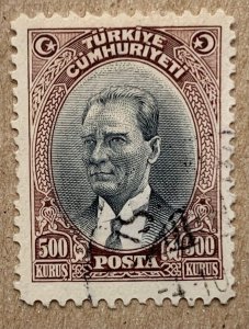 Turkey 1930 500k Musafa Kemal, used. Scott 704, CV $27.50. Isfila 1232