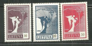 Lithuania MNH 372-4 Angel & Map
