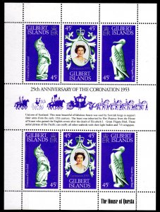 Gilbert & Ellice Islands 1978 Sc#312 CORONATION Q.E.II Sheetlet of 6 MNH