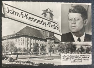 1969 Berlin Germany RPPC Postcard Cover To Czechoslovakia Usa Kennedy Plate