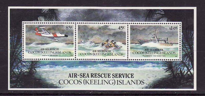 Cocos (Keeling) Is.-Sc#285a- id10-unused NH sheet-Ships-Planes-Air-Sea Rescue-