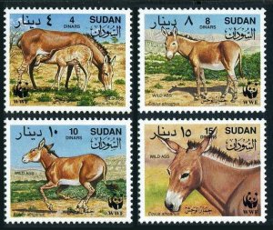 Sudan 460-463,MNH.Michel 471-474. WWF 1994.Wild Ass.