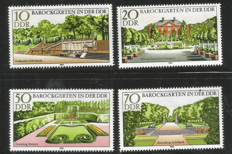 GERMANY DDR,  2067-2070  MINT HINGED,  BAROQUE GARDENS