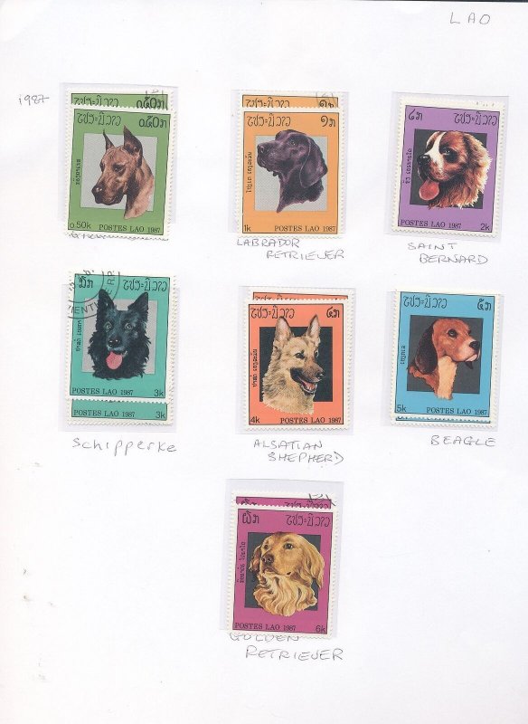 FAROES Georgia GB kampuchea Laos DOGS MNH used (Apx 90+ items) KRA028