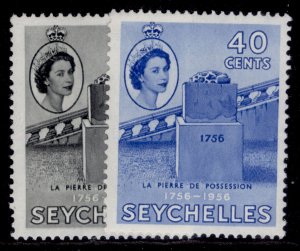 SEYCHELLES QEII SG189-190, 1956 La Pierre de Possession set, NH MINT.