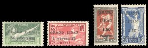 Lebanon #18-21 Cat$240, 1924 Olympics, set of four, never hinged, 2.50p with ...